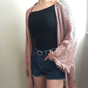 American eagle pink boho cardigan